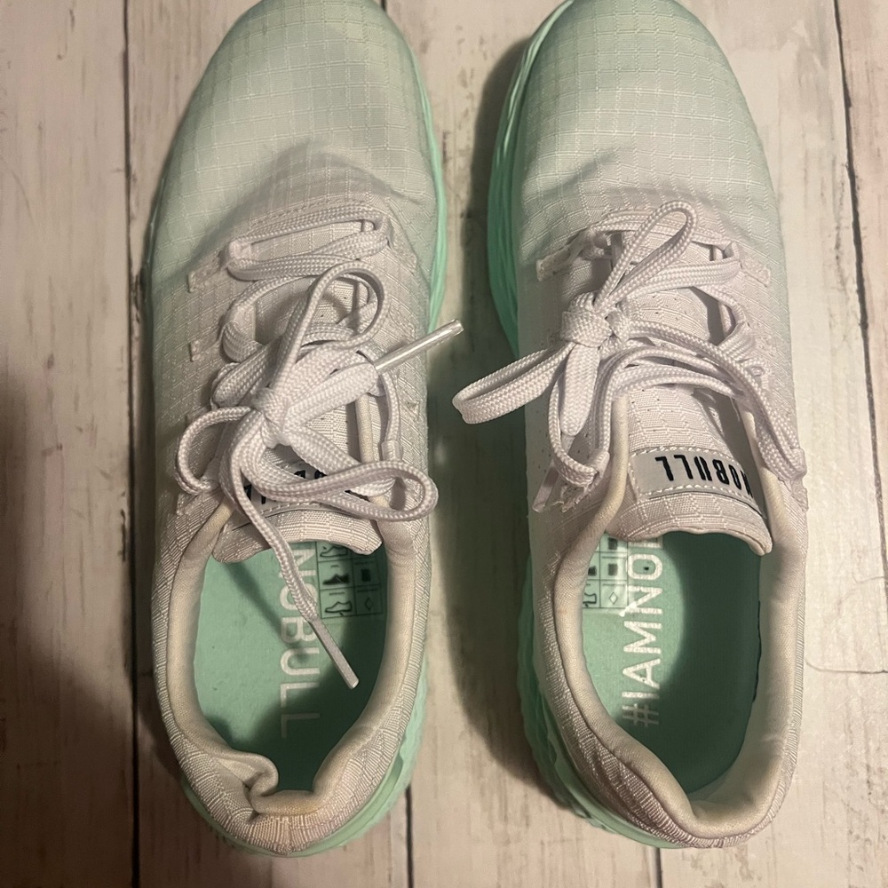 NOBULL Women's Light Green and White Sneakers